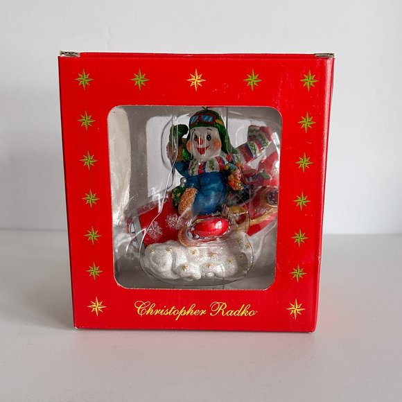 Vintage Christopher Radko Flying Frosty Ornament, New in Box - Picture 4 of 6